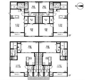 草加稲荷長屋 画像5(間取図)