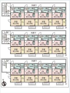 西川口３アパート 画像5(間取図)